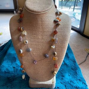 Handmade Gemstone rope necklace